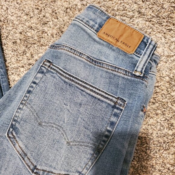 American Eagle Airflex Athletic Fit Straight Jeans Light Blue 26x28 - Picture 3 of 6